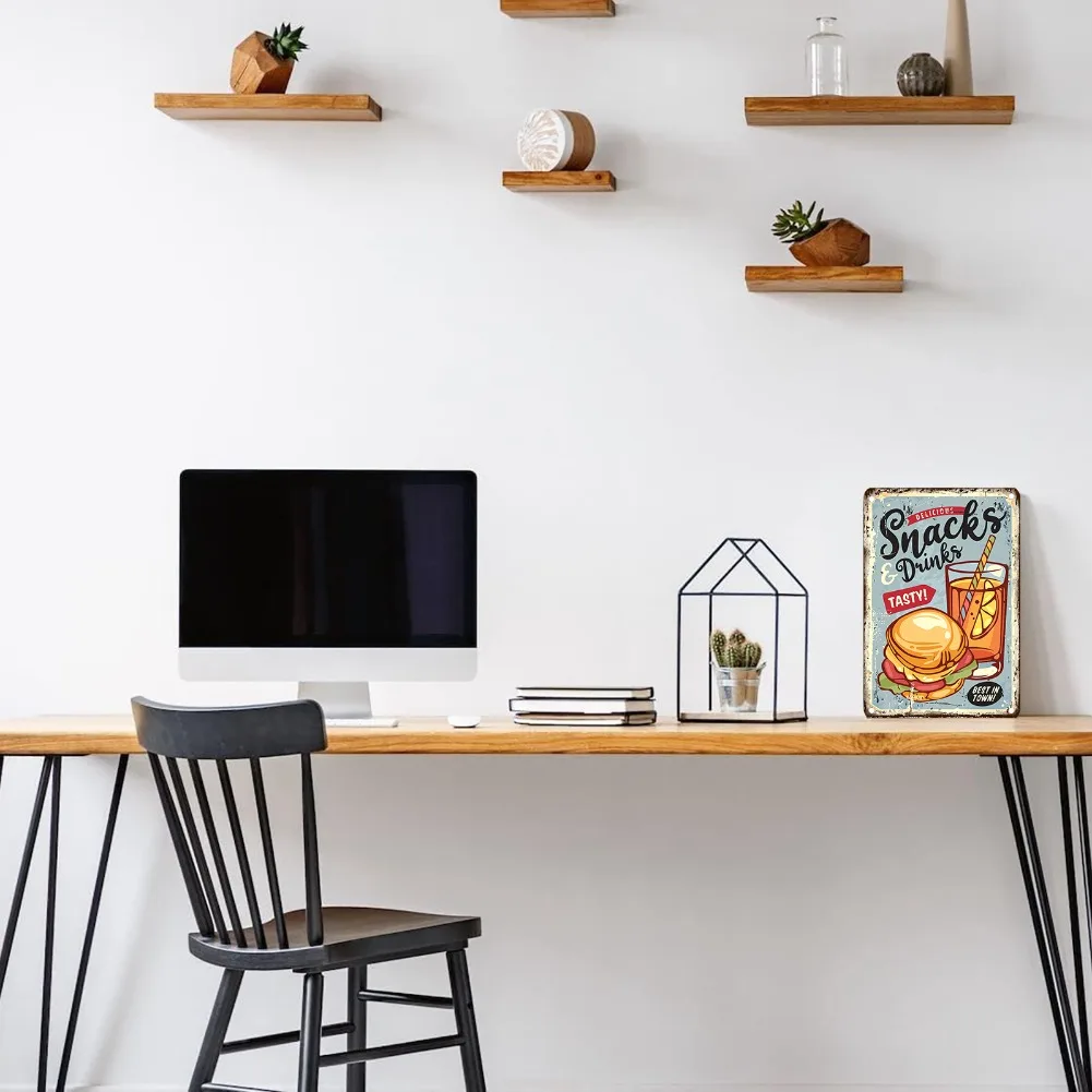 Metalowy szyld w stylu vintage – Food Snacks Easy recenzja i cena